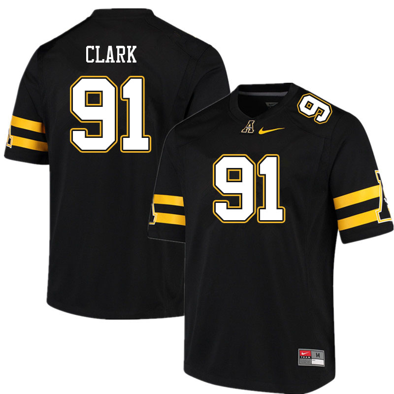 Men #91 Markus Clark Appalachian State Mountaineers College Football Jerseys Sale-Black